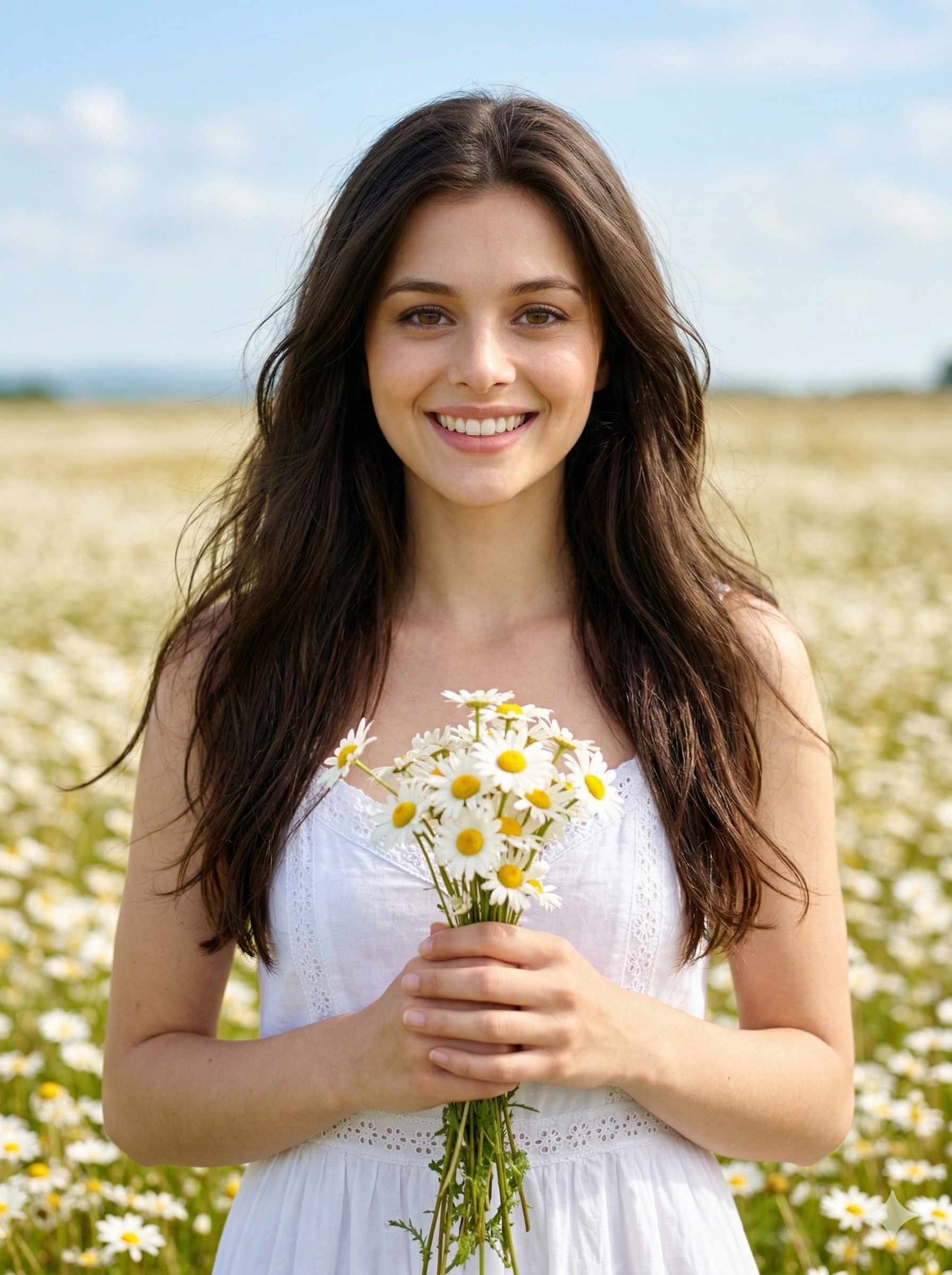 В поле с ромашками