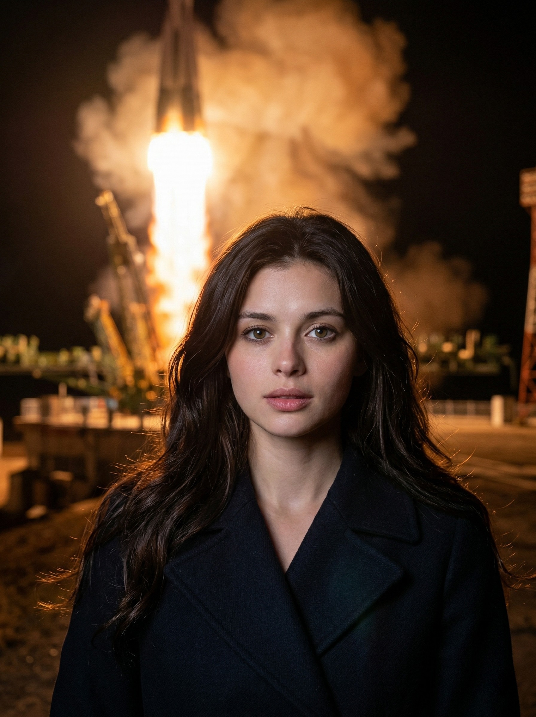 На фоне запуска ракеты — огненный старт в ночи