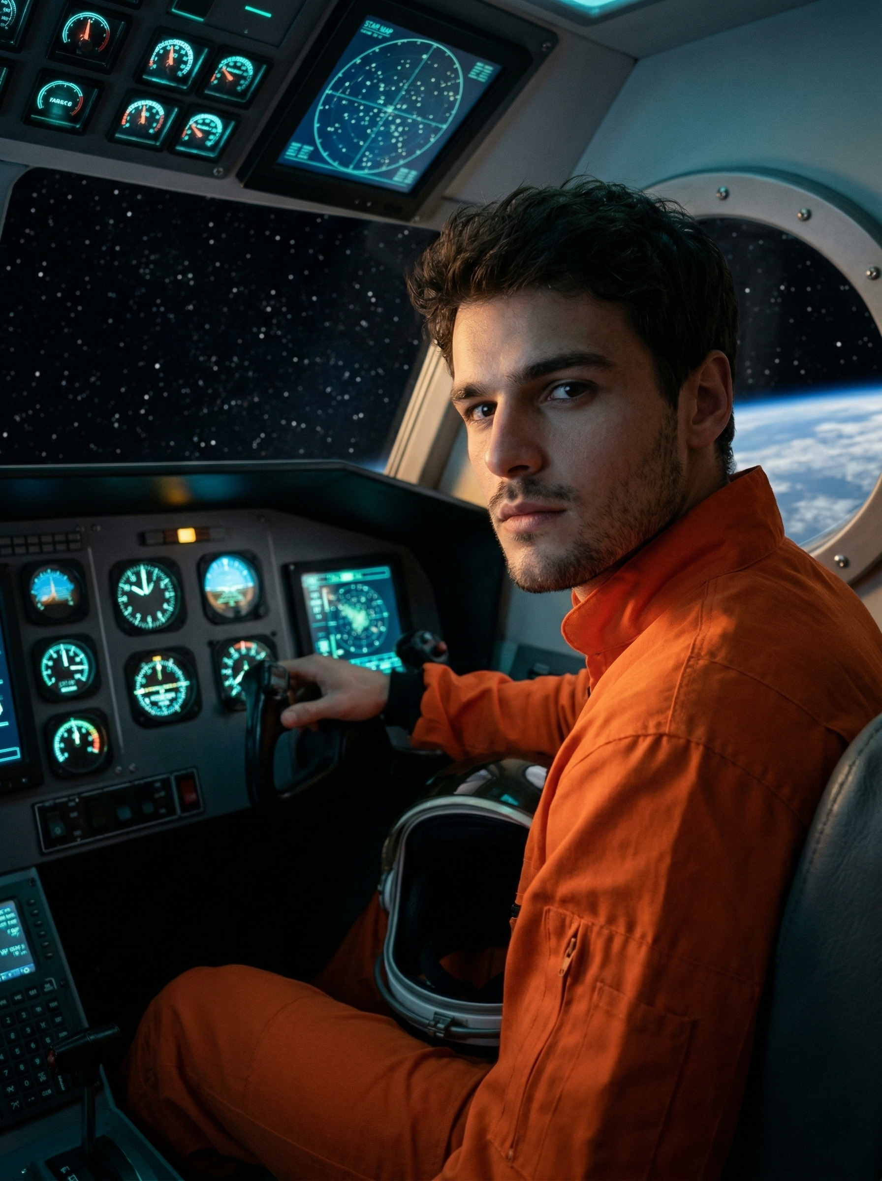 В кресле пилота космического корабля