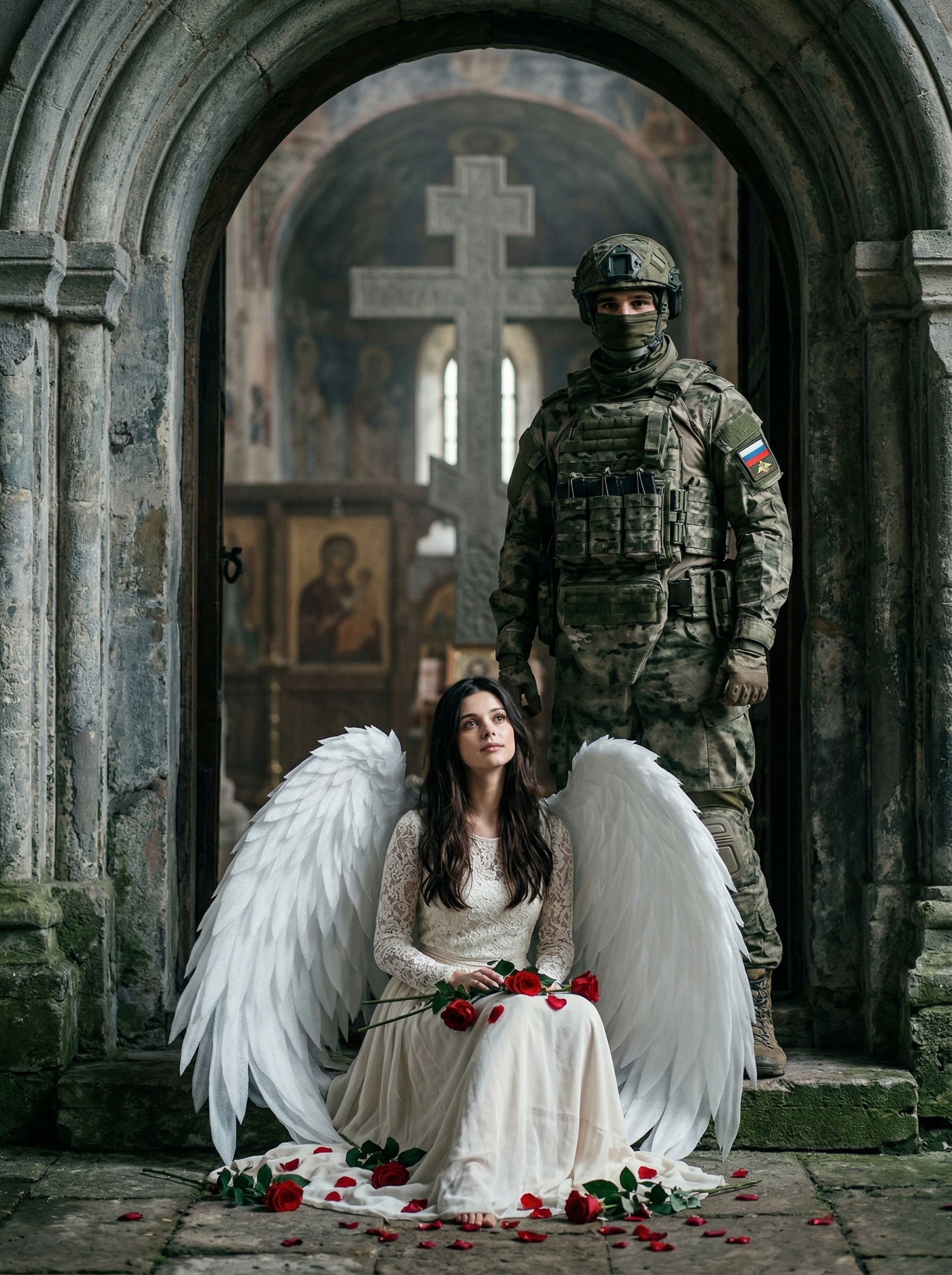 Ангел-хранитель за спиной солдата