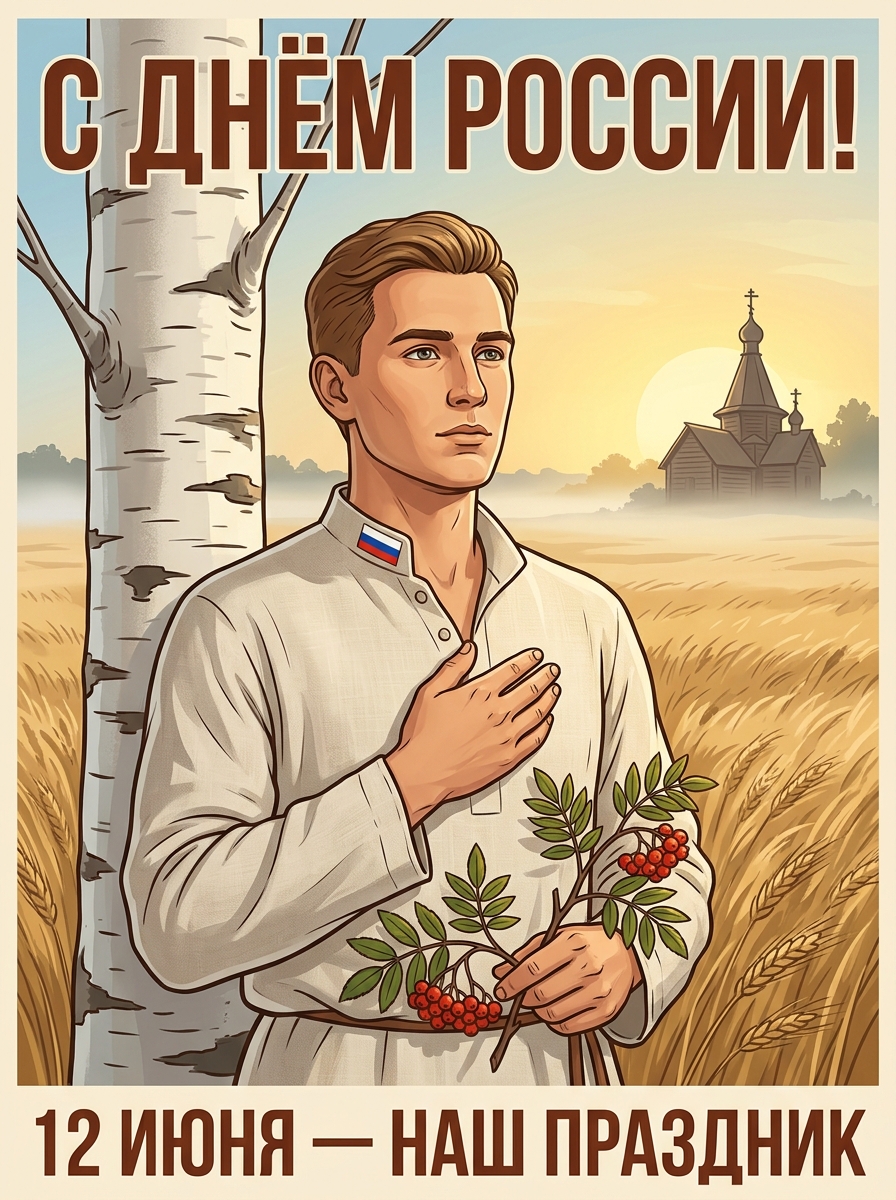 Патриотическая открытка ко Дню России