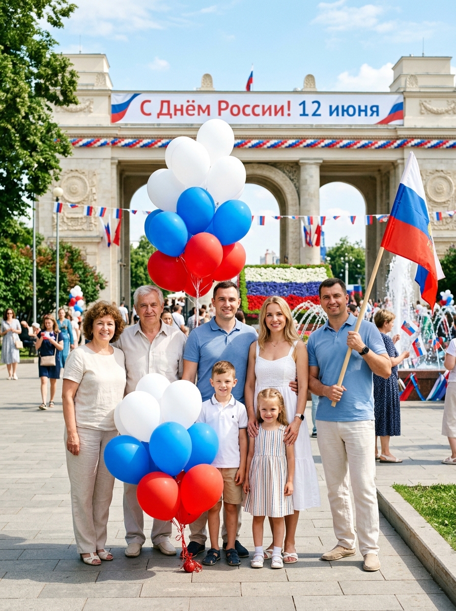 Семья в Парке Горького