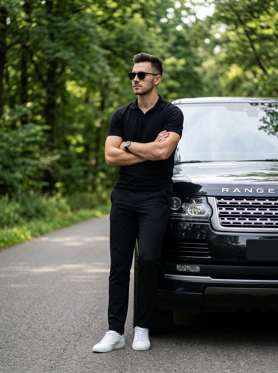 Мужской портрет у Range Rover