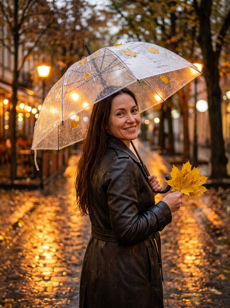 Осенний дождь и огни