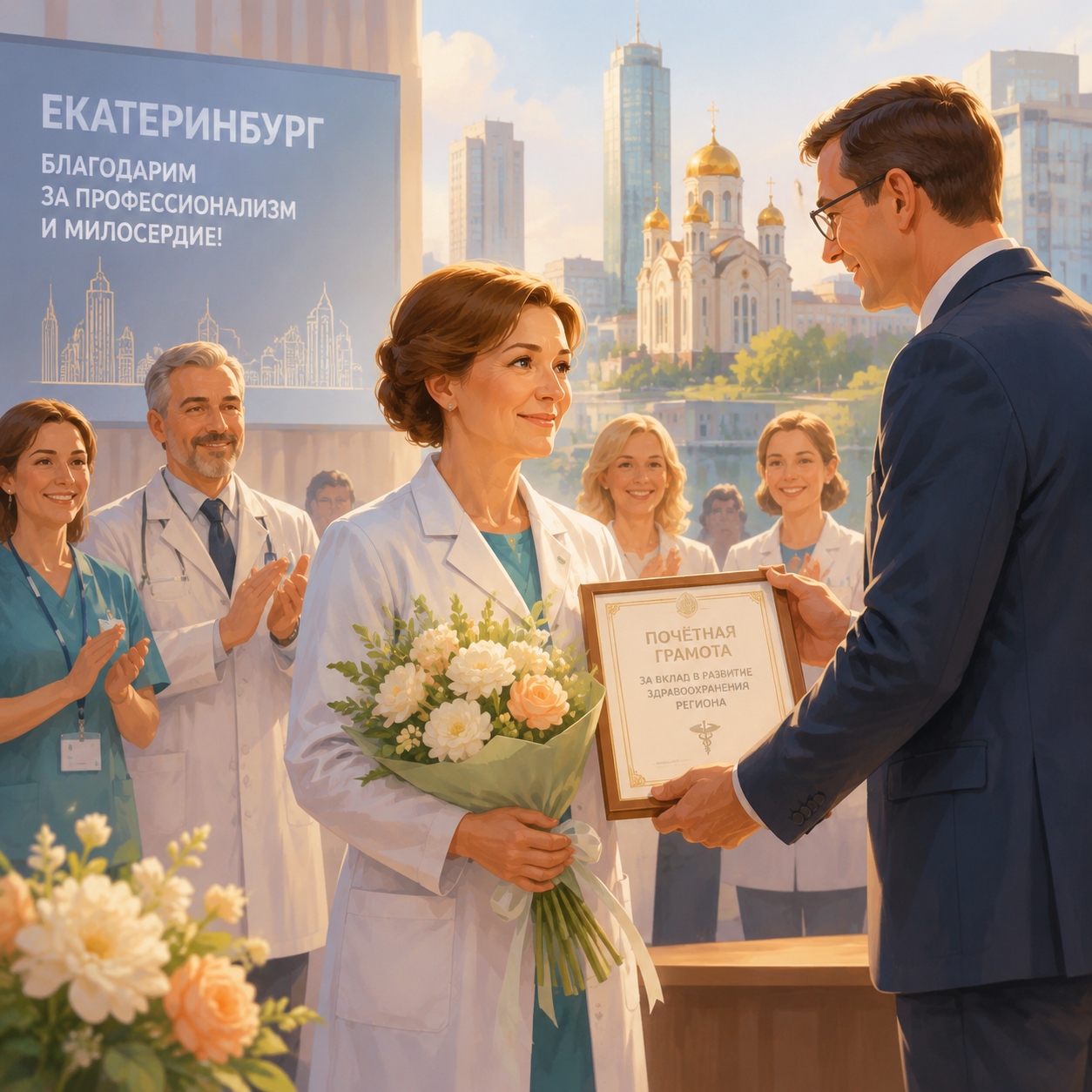Город В Екатеринбурге отметили заслуженных деятелей медицины региона Премию вручают каждый год
